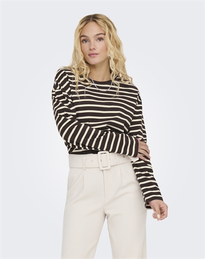 Only - ONLNew Soph O-Neck Bluse - Black Coffee/Birch